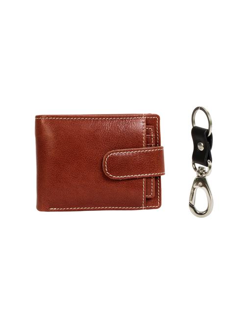brown leather wallet with keychain - 15312357 - Very Small Image - 1