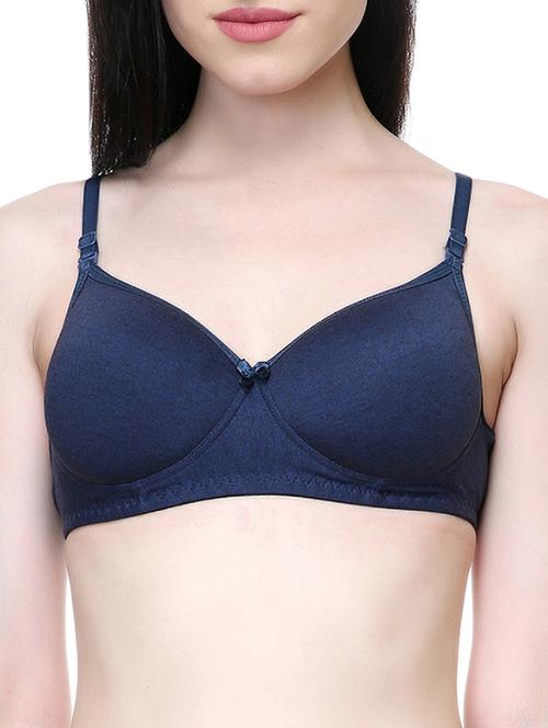 blue cotton regular bra - 15312609 - Very Small Image - 1