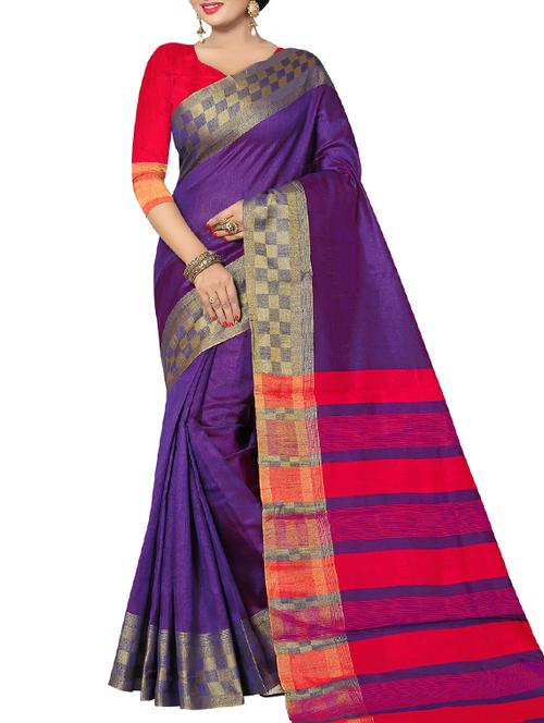 delicate golden border saree with blouse - 15312747 - Very Small Image - 1