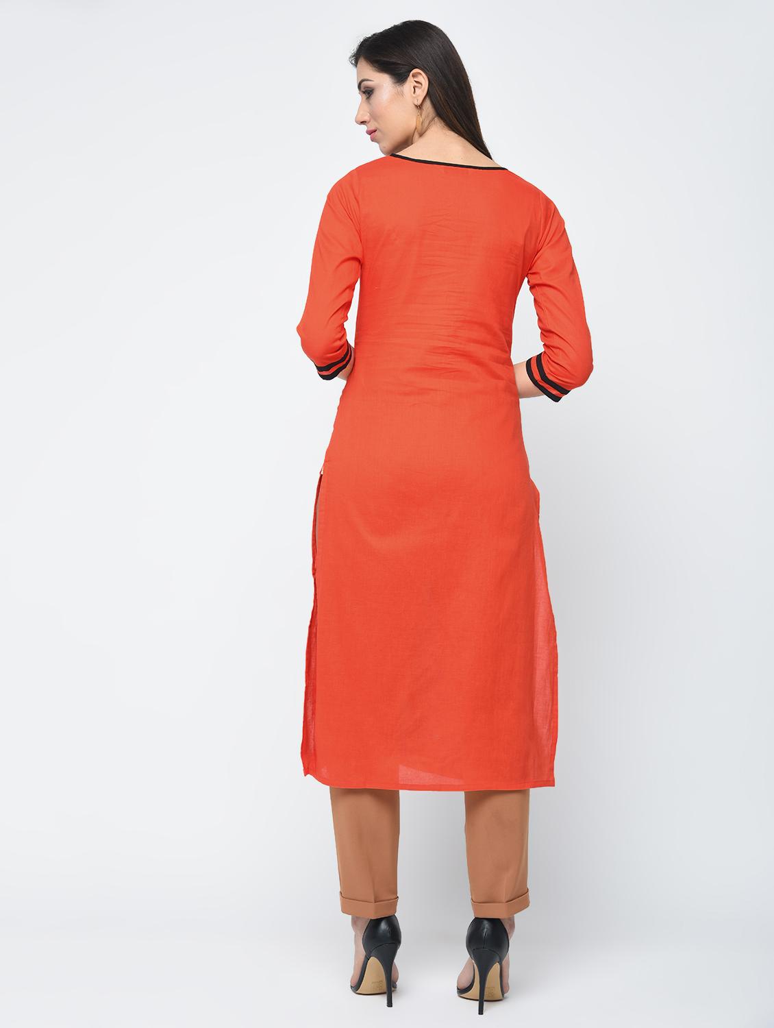 women's straight kurta - 15312895 - Standard Image - 2