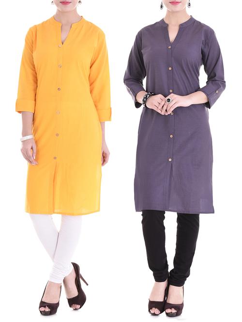 multi colored combos kurta - 15313084 - Very Small Image - 1
