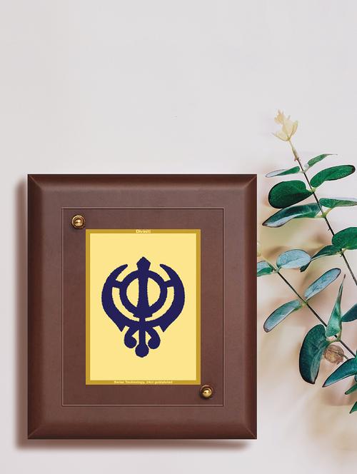 mdf wall hanging frame gold plated normal foil khanda sahib - 15314587 - Very Small Image - 1