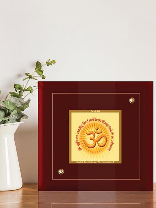mdf photo frame gold plated normal foil om gayatri mantra - 15314614 - Very Small Image - 1