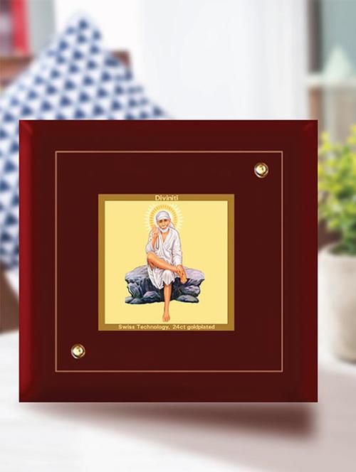 mdf photo frame gold plated normal foil sai baba - 15314621 - Very Small Image - 1