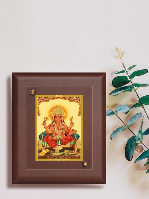 mdf wall hanging frame gold plated normal foil sitting ganesha - 15314657 - Very Small Image - 1