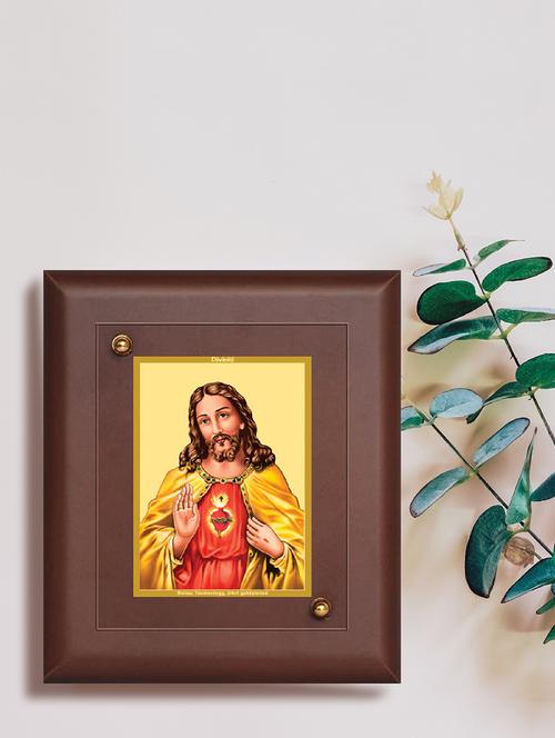mdf wall hanging frame gold plated normal foil jesus - 15314703 - Very Small Image - 1