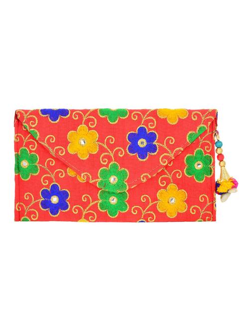 red colored polyester regular clutch - 15315026 - Very Small Image - 1