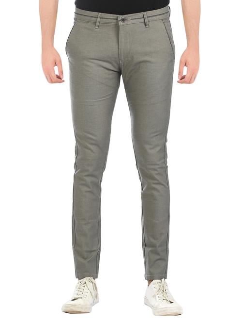 grey cotton chinos trouser - 15315876 - Very Small Image - 1