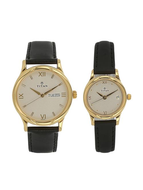 titan white dial watch combo - 15802490yl04 - 15317860 - Very Small Image - 1