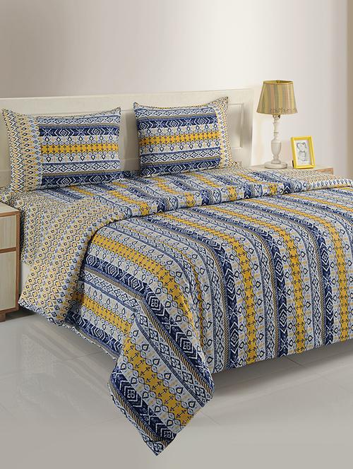 swayam blue colour bed in a bag set of 4 - 15318543 - Very Small Image - 1