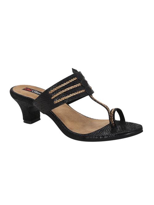 black faux leather ethnic sandals - 15318644 - Very Small Image - 1