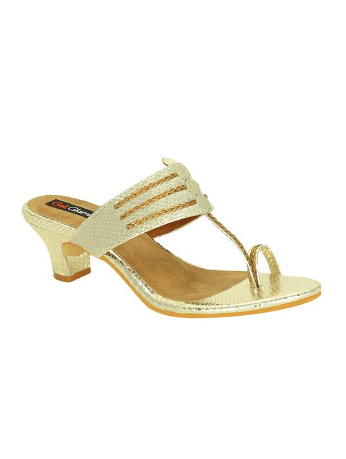 gold faux leather ethnic sandals - 15318645 - Very Small Image - 1