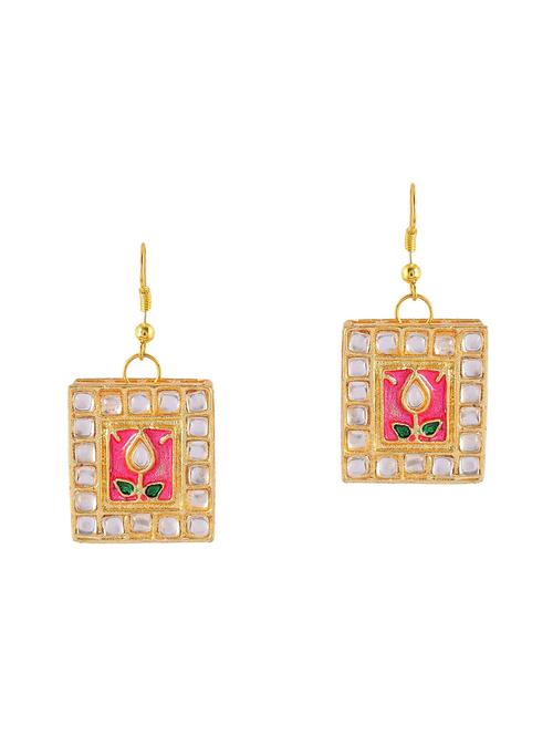 pink gold tone drop earrings - 15322086 - Very Small Image - 1
