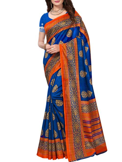 all over printed maheshwari silk saree with blouse - 15322339 - Very Small Image - 1
