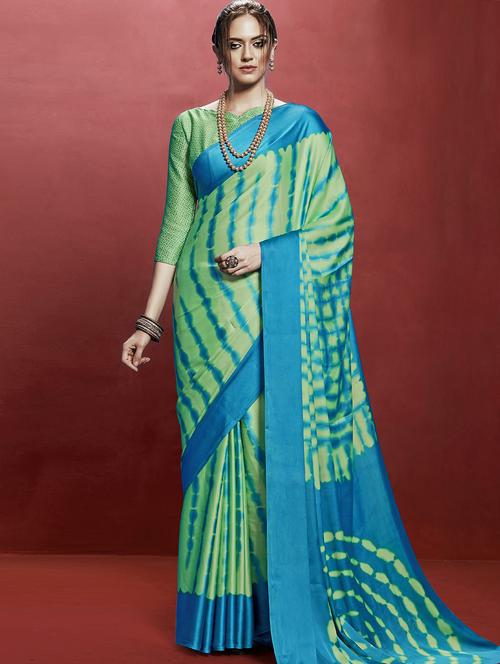 shibori printed saree with blouse - 15323298 - Very Small Image - 1