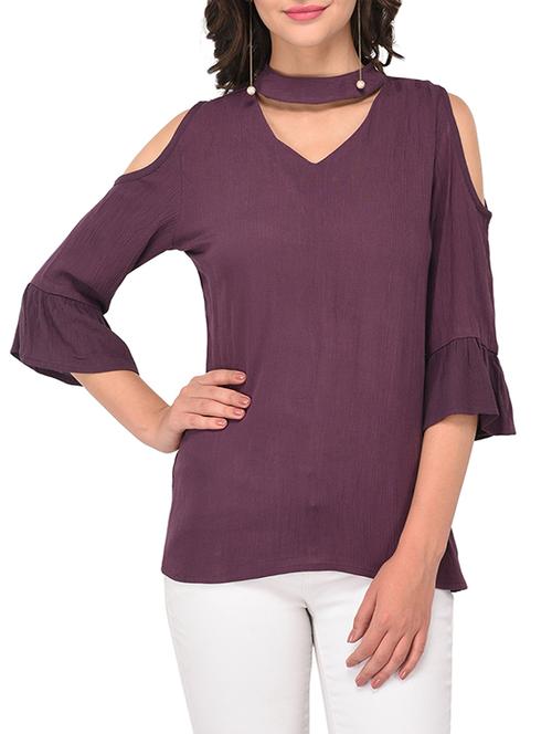 women's straight key hole neck top - 15323414 - Very Small Image - 1