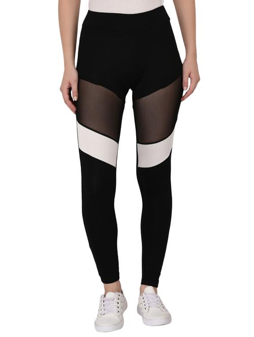 sheer panel high rise track pant - 15324050 - Very Small Image - 1