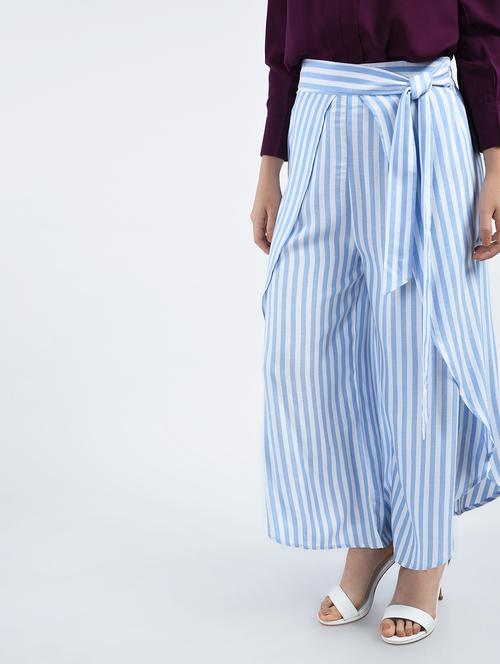 striped layered palazzo - 15324253 - Very Small Image - 1