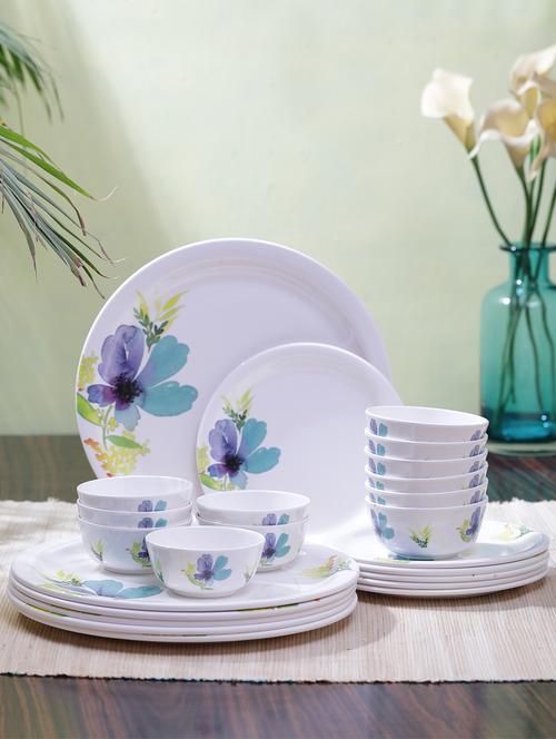 spring bloom round 24 pieces melamine dinner set - 15324746 - Very Small Image - 1