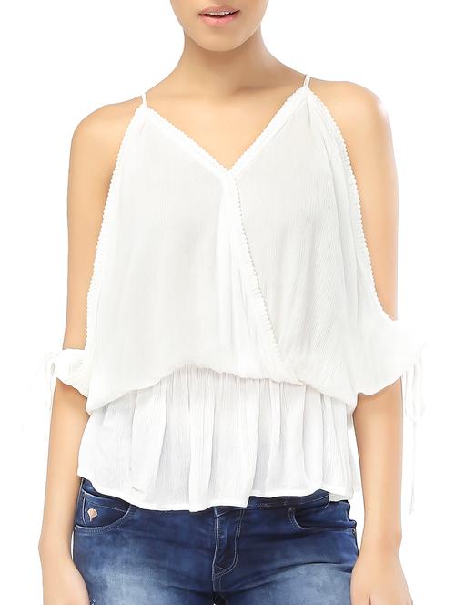 cold shoulder tie-up top - 15324996 - Very Small Image - 1