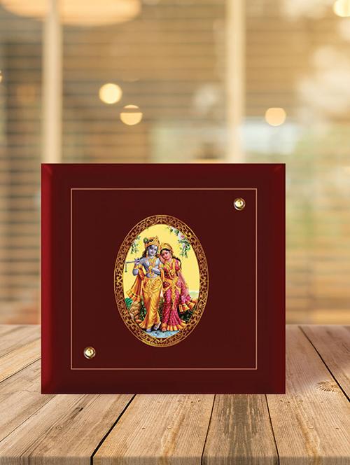 mdf photo frame gold plated royal foil radha with krishna - 15325321 - Very Small Image - 1