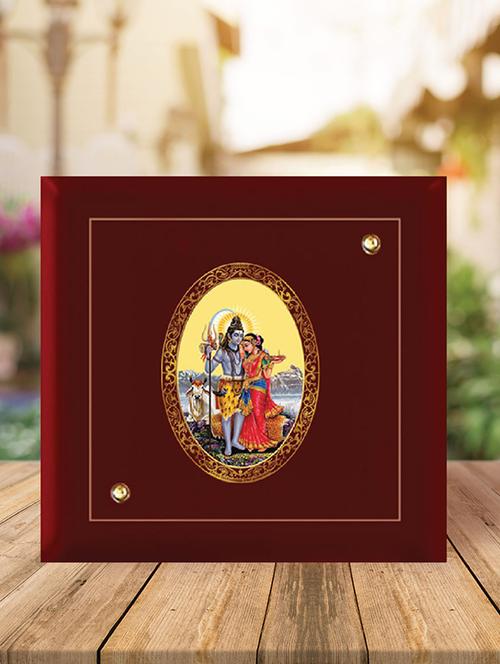 mdf photo frame gold plated royal foil shiv parwati - 15325331 - Very Small Image - 1