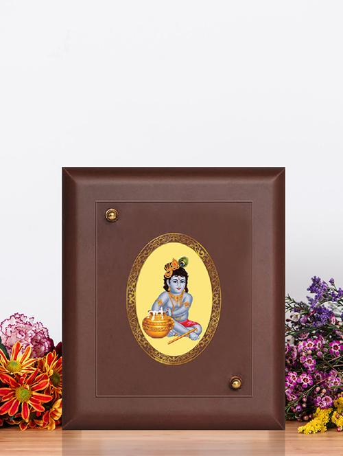 mdf wall hanging frame gold plated royal foil bal gopal - 15325349 - Very Small Image - 1