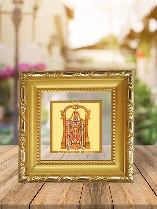 double glass photo frame gold plated tirupati balaji - 15325558 - Very Small Image - 1