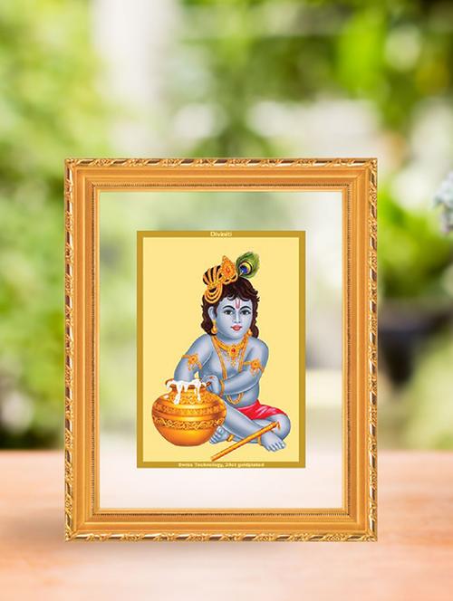 double glass wall hanging frame gold plated bal gopal - 15325583 - Very Small Image - 1