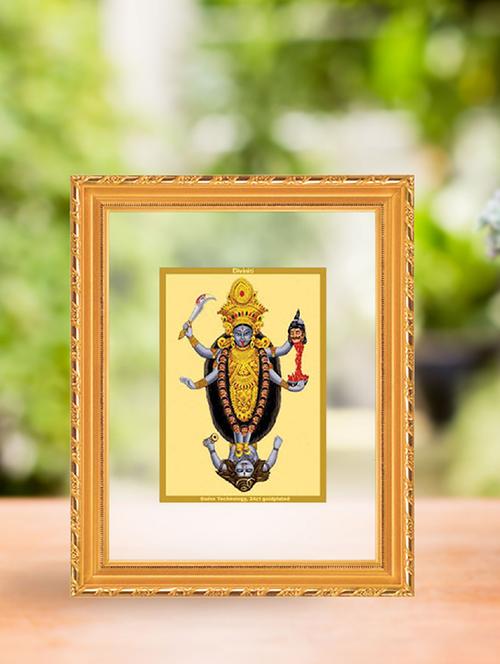 double glass wall hanging frame gold plated jai maa kali - 15325589 - Very Small Image - 1