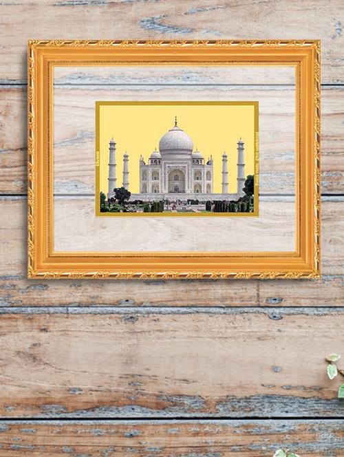 double glass wall hanging frame gold plated taj mahal - 15325684 - Very Small Image - 1