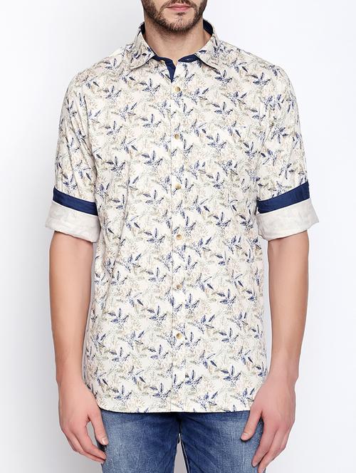 beige cotton casual shirt - 15325969 - Very Small Image - 1