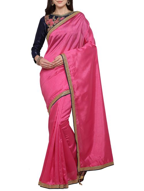lace border art silk saree with blouse - 15326536 - Very Small Image - 1