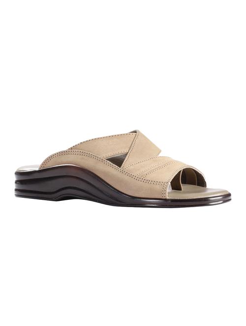 beige Leatherette slip on slipper - 15327518 - Very Small Image - 1