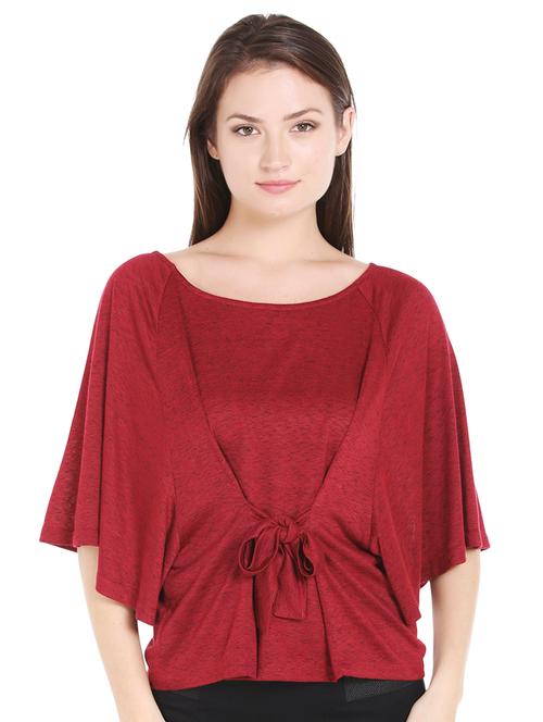 Front tie up dolman sleeve top - 15327647 - Very Small Image - 1