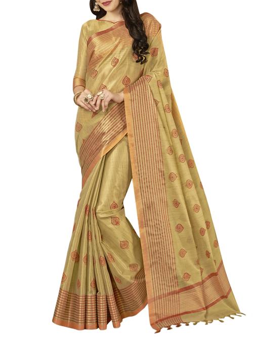 embroidered cotton silk saree with blouse - 15328215 - Very Small Image - 1