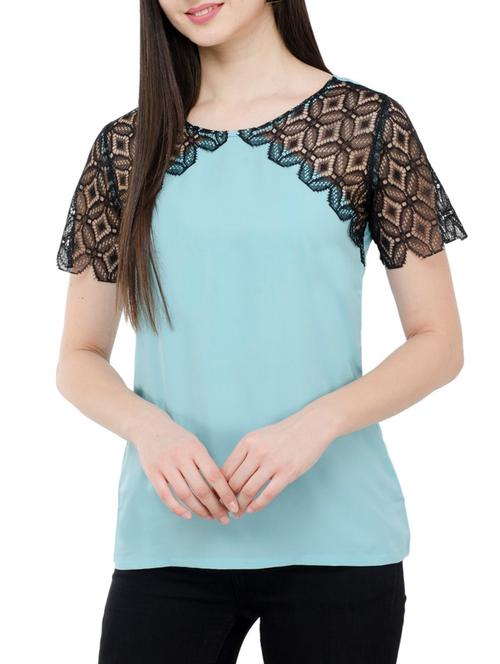 women's straight round neck top - 15331264 - Very Small Image - 1