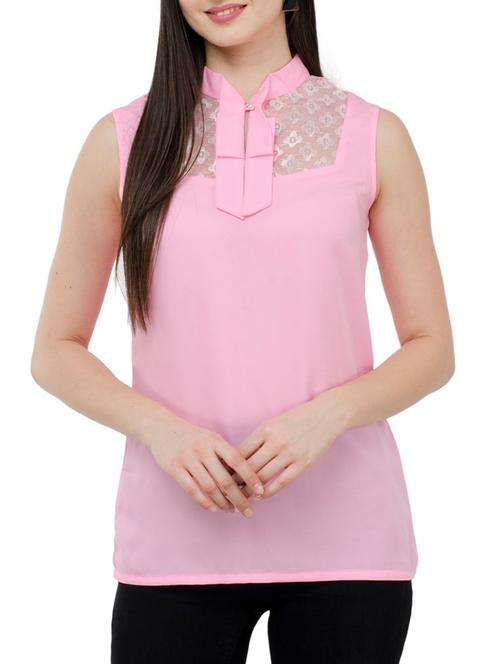 women's straight mandarin neck top - 15331279 - Very Small Image - 1