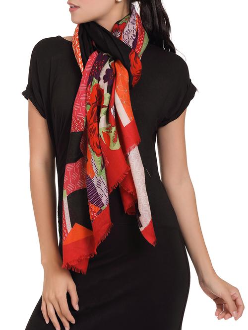 red woolen stole - 15331415 - Very Small Image - 1