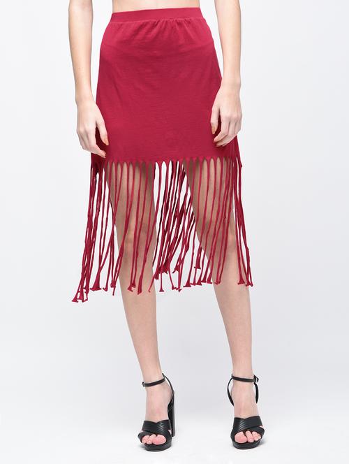 fringed a-line skirt - 15331806 - Very Small Image - 1