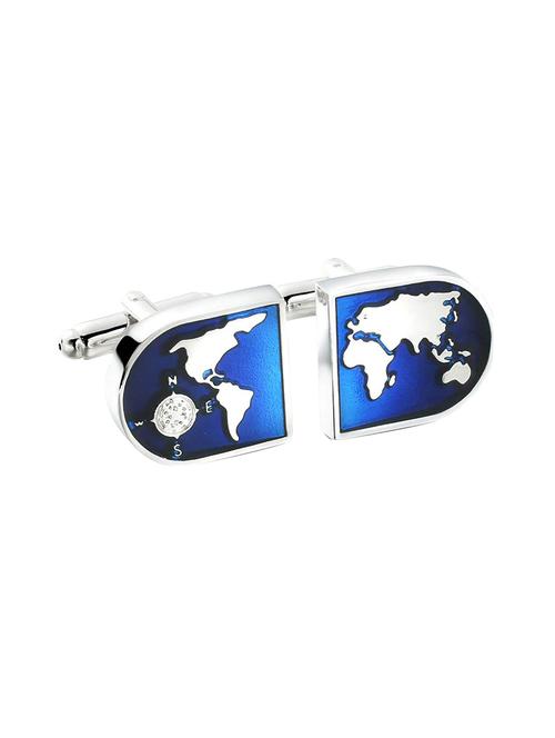 blue metal cufflink - 15332009 - Very Small Image - 1