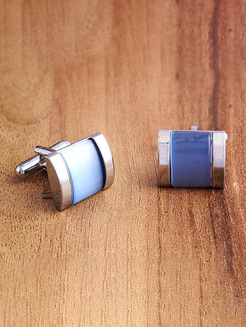 blue metal cufflink - 15332032 - Very Small Image - 1