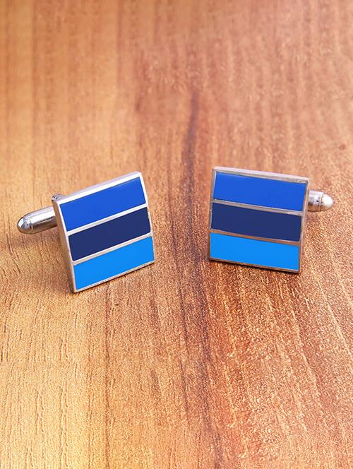 blue metal cufflink - 15332035 - Very Small Image - 1