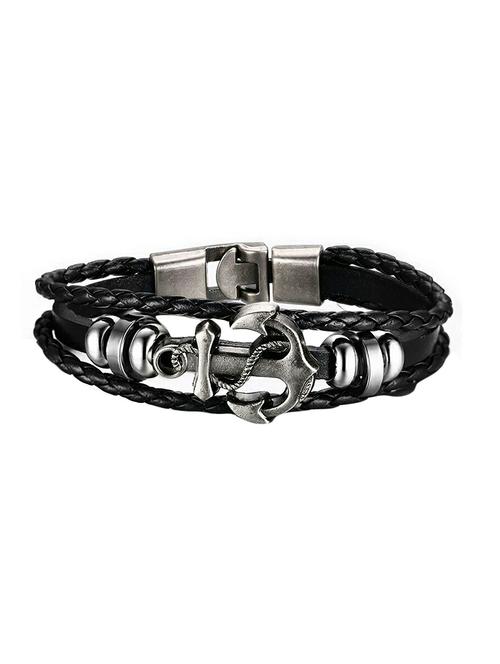 black leather bracelet - 15332177 - Very Small Image - 1