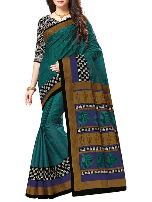 all over print cotton saree with blouse - 15332781 - Very Small Image - 1