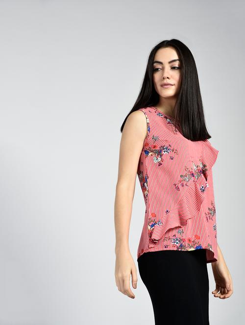 floral ruffle detail top - 15334815 - Very Small Image - 1