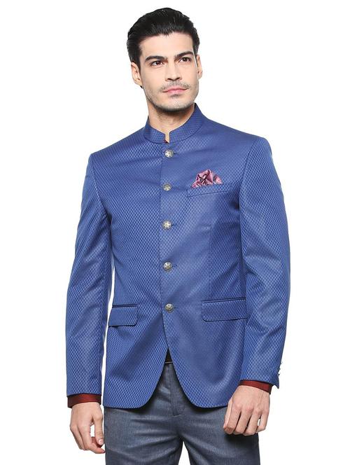 blue polyester casual blazer - 15335413 - Very Small Image - 1