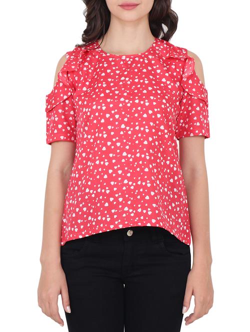 cold shoulder ruffled top - 15335905 - Very Small Image - 1