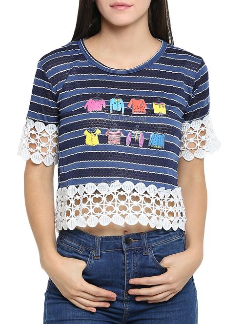crochet detail embroidered top - 15336012 - Very Small Image - 1