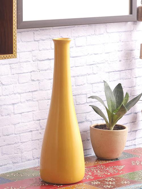 hand crafted ceramic yellow bottle vase - 15336897 - Very Small Image - 1